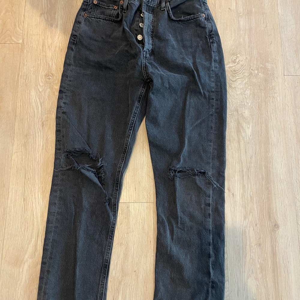 Agolde Riley Black Distressed Jeans 25
